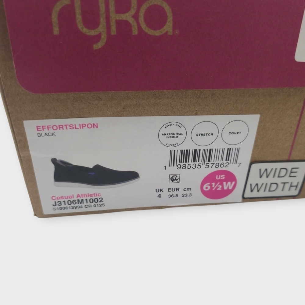 Ryka Knit Outdoor Slip-On Shoes Echo/ Effort Knit Black Multi Womens Size 6.5 W - Picture 7 of 9